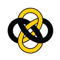 Logo of an icon of interlocking rings in yellow and black
